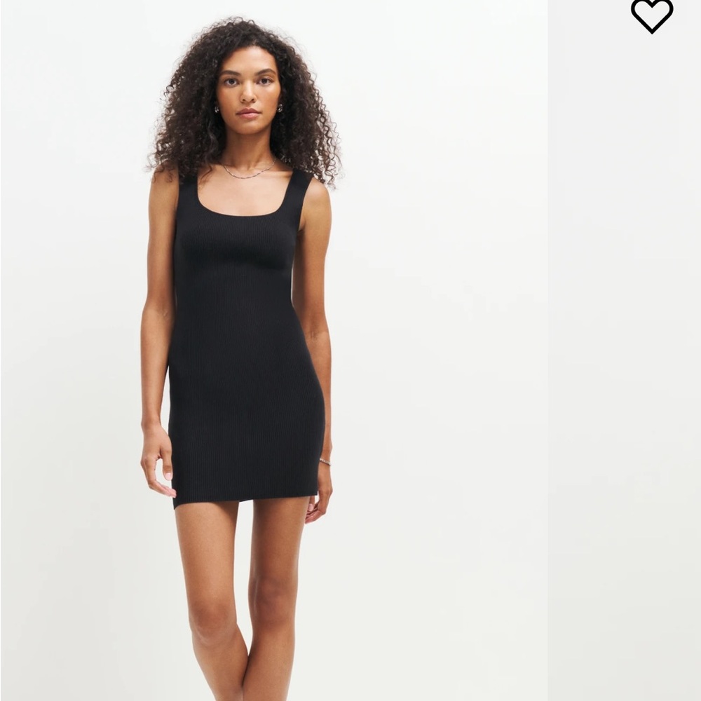 reformation marcel cotton ribbed mini dress - organic cotton